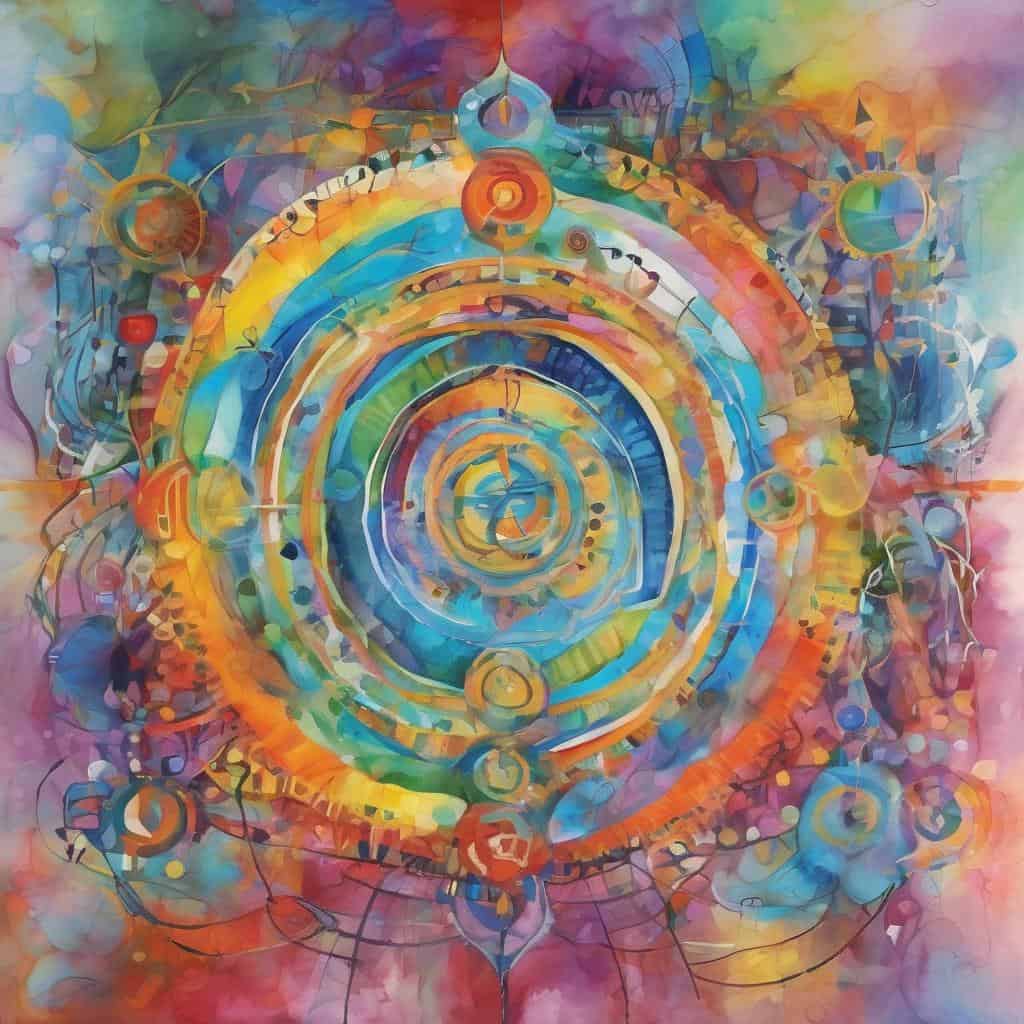 Χρωματικός κύκλος και αφηρημένη τέχνη, συμβολίζει τη συνήθεια και την αλλαγή.